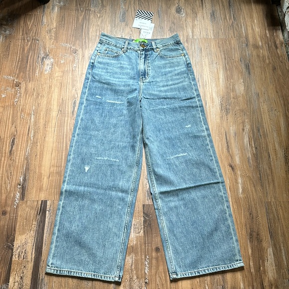 Sandrine Rose X Free People Wide Leg Cropped Jeans - Picture 2 of 7